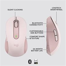 Logitech Signature M650 Mouse Rose 910-006263 - Medium Size