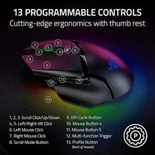 Razer Basilisk V3 Pro Customizable Wireless Gaming Mouse: Fast Optical Switches Gen-3 - HyperScroll Tilt Wheel - Chroma RGB - 11 Programmable Buttons - Focus Pro 30K Sensor - Classic Black