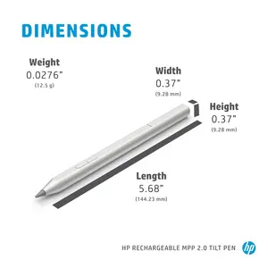HP Stylus Slim Rechargeable Pen – MPP 2.0 Tilt Pen, USB-C Rechargeable, 4096 Pressure Levels, Tilt Support