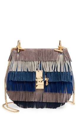'Drew' Suede Fringe Crossbody Bag