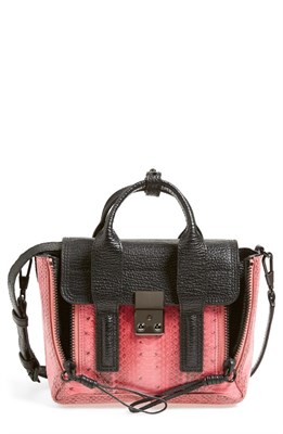'Mini Pashli' Leather & Genuine Snakeskin Satchel