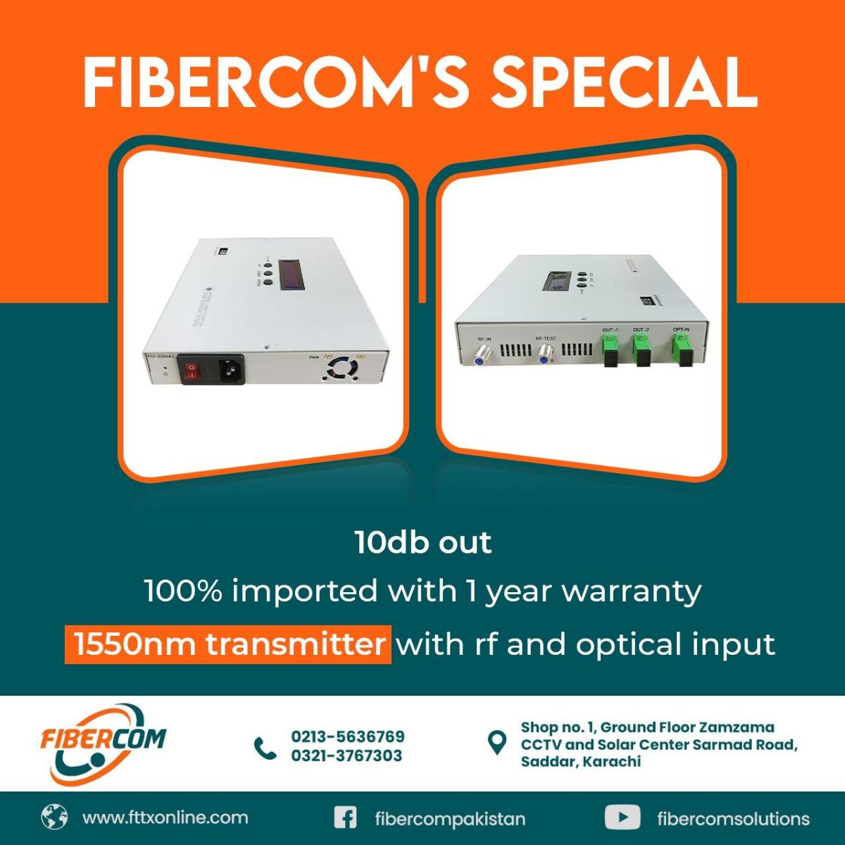 FiberCom mini 1550nm transmitter 10dbm