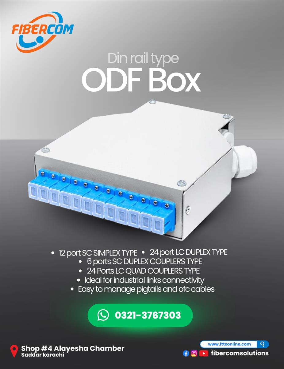 FiberCom industrial unloaded DinRail odf