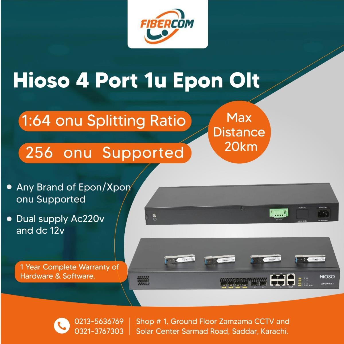 Hioso EPON 4 Port 1U OLT