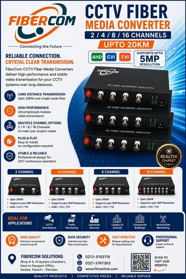 16 channel 5mp ahd/cvi/tvi fiber converter
