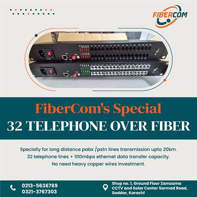32 Port Telephone + 1 lan to Fiber Media Converter
