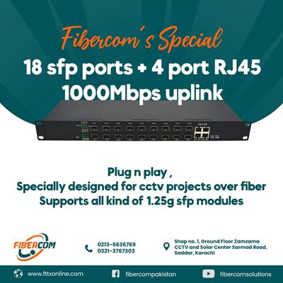 18 Port SFP, 4 Port Lan Giga, Fiber Network Switch