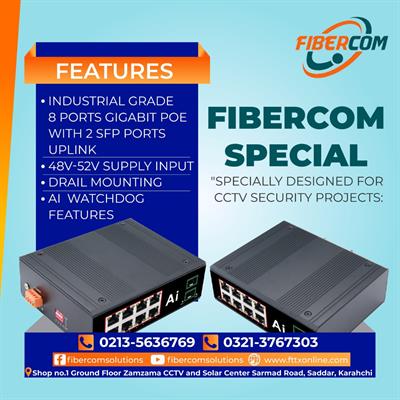 Industrial 8 port poe switch