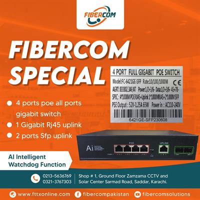 4 ports poe switch with 2 sfp uplink