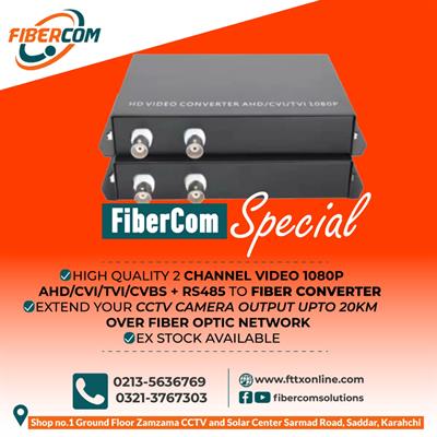 2 Port Video to Fiber Converter 1080P