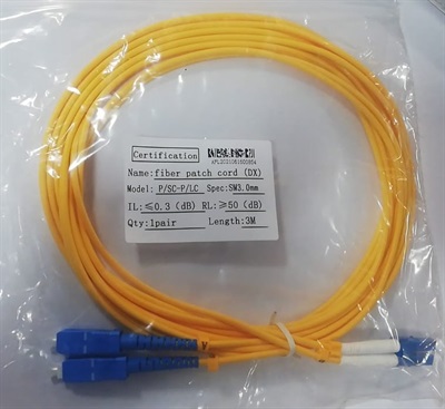 FiberCom LC-SC Duplex Patch Cord