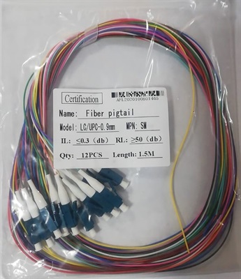 FiberCom LC Type 12 color ODF Pigtails