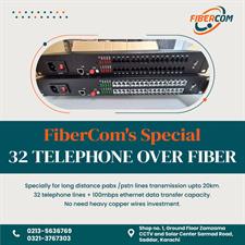 32 Port Telephone + 1 lan to Fiber Media Converter