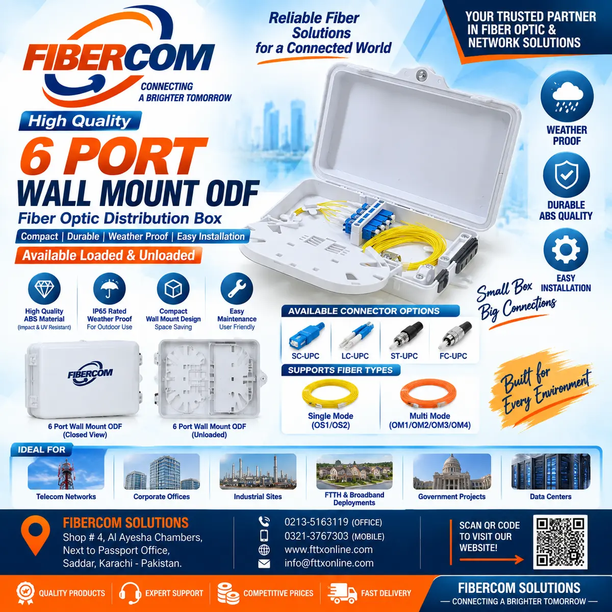 6 Port FDB POLE/WALL BOX