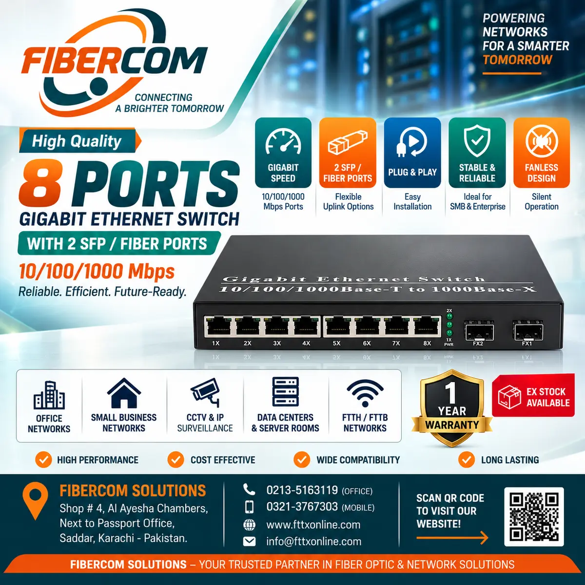 2 Port SFP + 8Lan Giga Switch