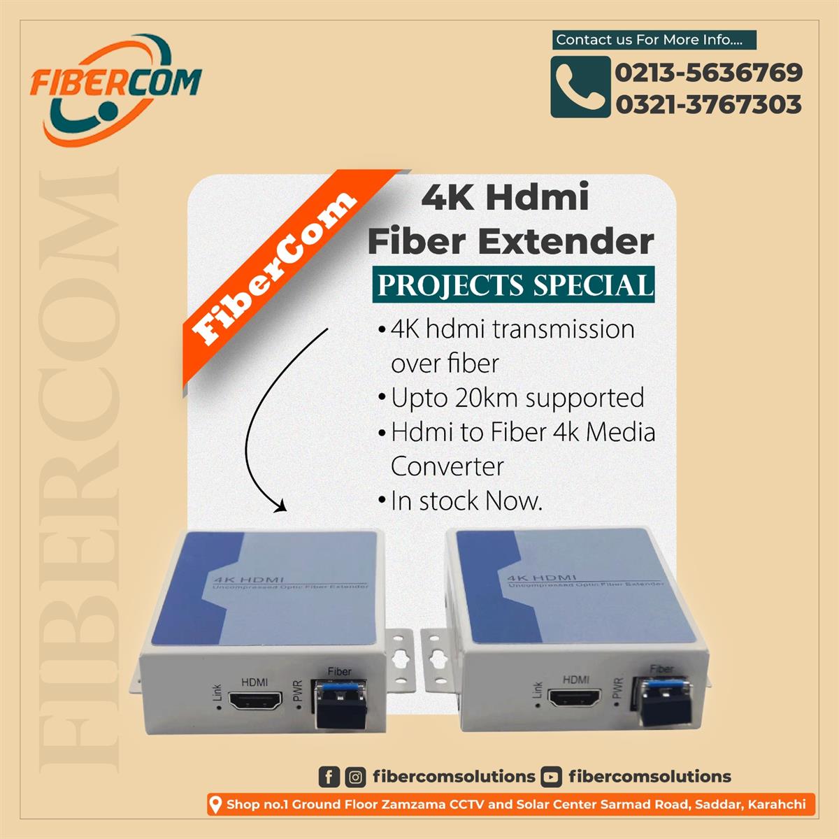 HDMI to Fiber 4K Media Converter