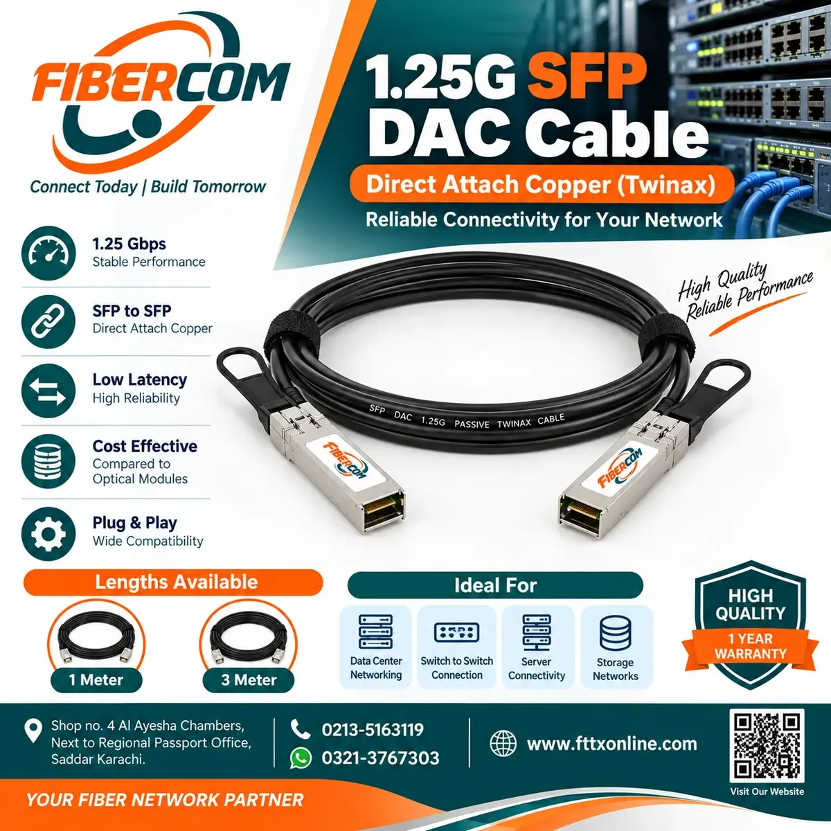 1.25G SFP DAC Cable