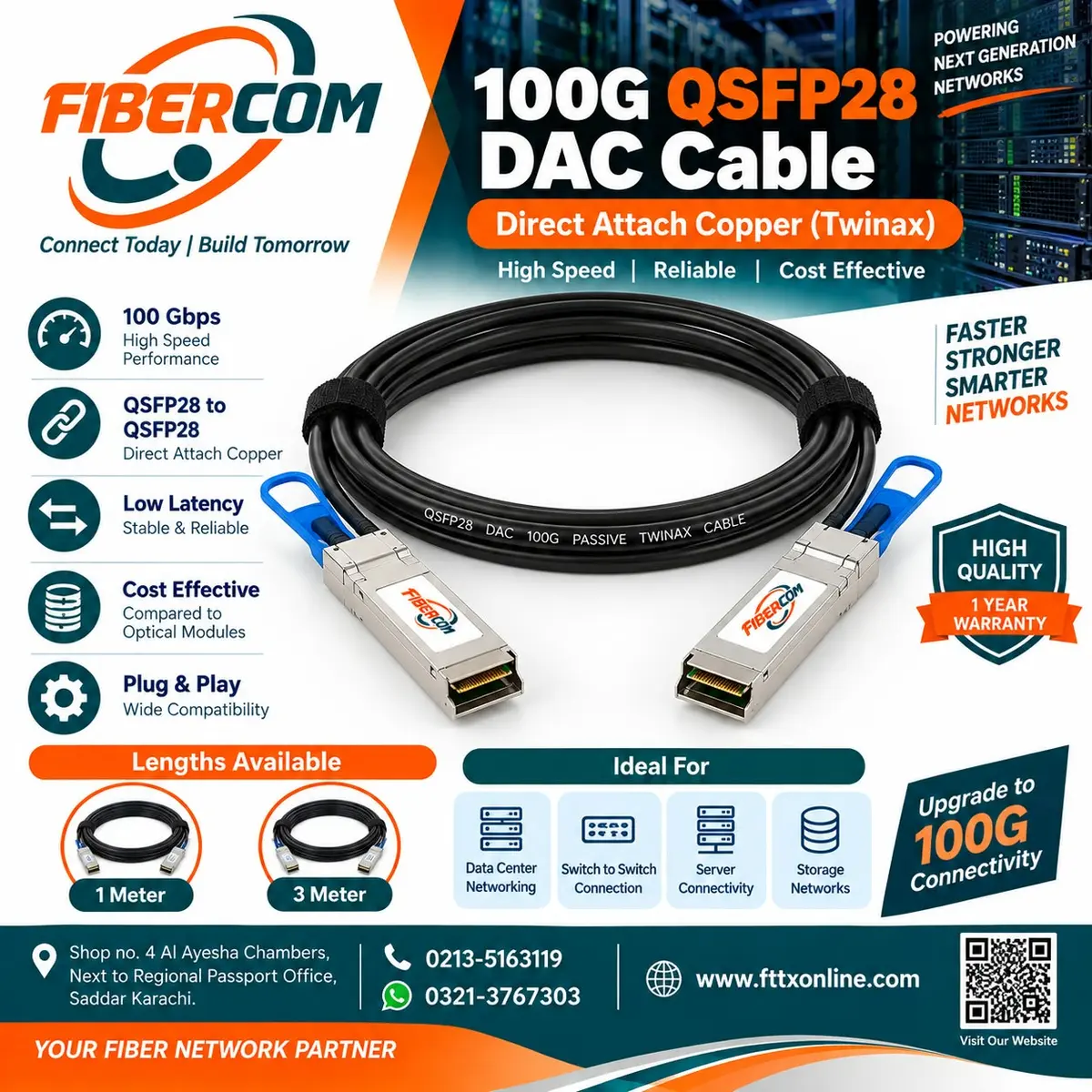 100G QSFP28 DAC Cable