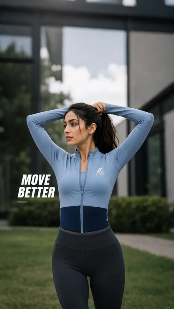 AuraX 2026 New Women's Yoga Jacket Slim-fit Running Tights Women's Jacket Slim-fit Zipper Long-sleeved Top Finger Cuff