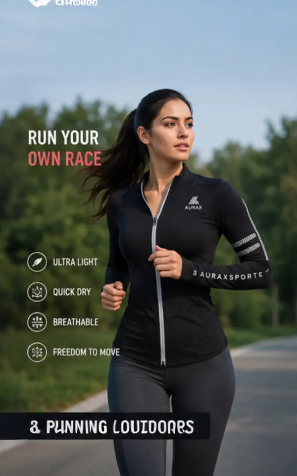 AuraX Women Sport | Yoga | Gym | Running Jackets Zipper Thumb Hole |Quick Dry Gym Fitness Tops Coat