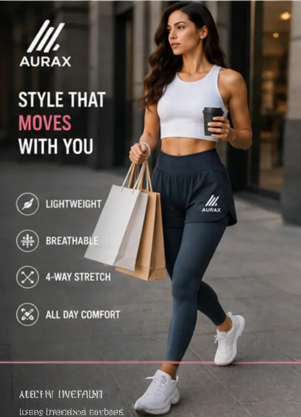 AuraX Pants for Women Womens High Waist Workout Yoga Pants 2 in 1 Stretchy Athletic Running Fitness Jogger Leggings with Pockets