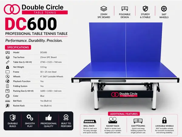 Double circle DC-600 Professional Table Tennis Table