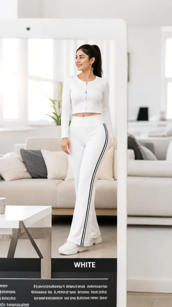 AuraX High Waisted Flare Leggings | Yoga Pants for Women with Side Stripe Design
