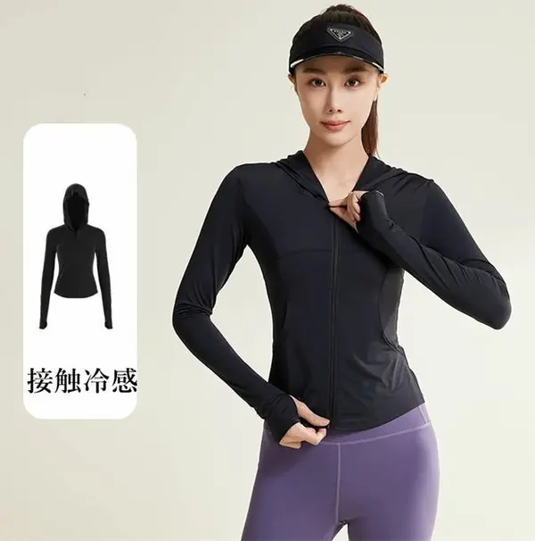 Girls Long Sleeve Gym Tops Women Zip Up Hoodie Running Sports Jacket Yoga Activewear Sweatshirts Slim Fit Sports T-Shirt Fitness Workout Crop Tops with Thumb Holes Quick Dry Hoodies