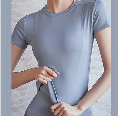 Aura X Women's Yoga Top Crew Neck Quick Dry Lightweight Breathable Solid Color Tee Tshirt Top For Running Fitness Yoga Loose Fit Activewear