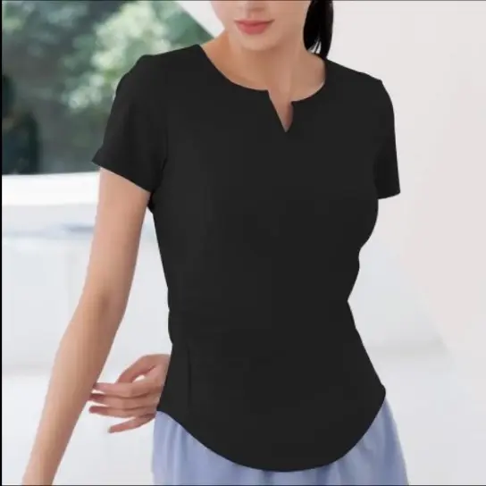 AuraX Sports Fitness Yoga V Neck Athletic T-Shirt for Female