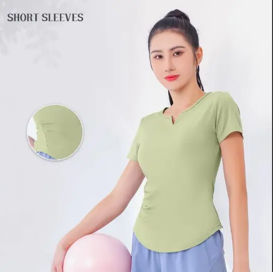 AuraX Sports Fitness Yoga V Neck Athletic T-Shirt for Female