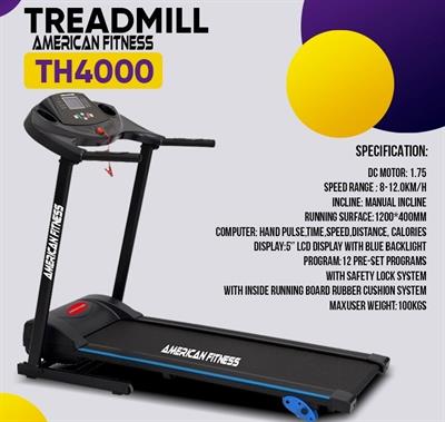 American Fitness TH4000 Treadmill 1.75 HP DC motor