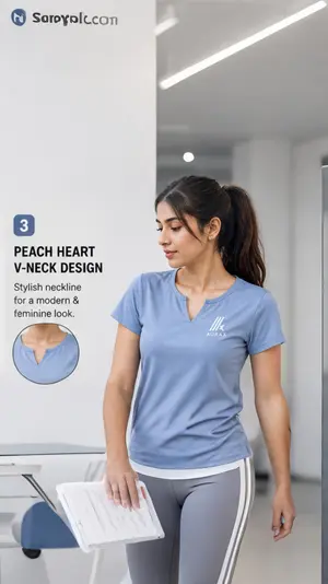 AuraX Sports Fitness Yoga V Neck Athletic T-Shirt for Female