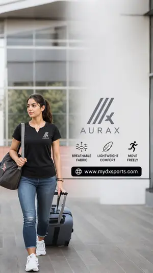AuraX Sports Fitness Yoga V Neck Athletic T-Shirt for Female