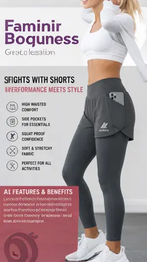 AuraX Pants for Women Womens High Waist Workout Yoga Pants 2 in 1 Stretchy Athletic Running Fitness Jogger Leggings with Pockets