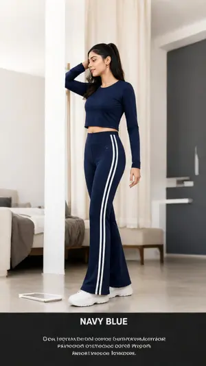 AuraX High Waisted Flare Leggings | Yoga Pants for Women with Side Stripe Design