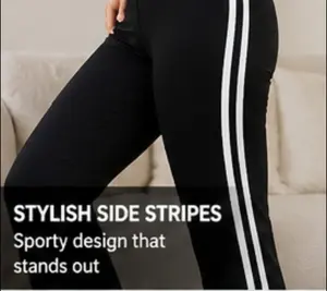 AuraX High Waisted Flare Leggings | Yoga Pants for Women with Side Stripe Design