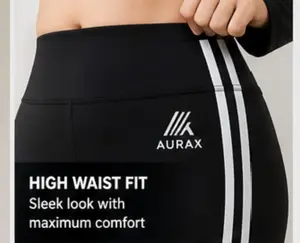 AuraX High Waisted Flare Leggings | Yoga Pants for Women with Side Stripe Design