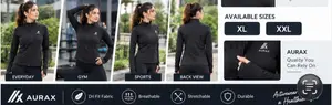 AuraX Colar Jacket Outdoor Running| Fitness | Yoga | Dri Fit Zipper Collar Skinny Coat