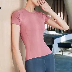 Aura X Women's Yoga Top Crew Neck Quick Dry Lightweight Breathable Solid Color Tee Tshirt Top For Running Fitness Yoga Loose Fit Activewear