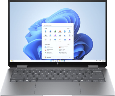 HP Envy x360 FC0023DX Intel® Core™ Ultra 7 155U Processor, 16GB Ram LPDDR5, 1TB SSD NVMe, Intel®  Iris Xe Graphics, 14" WUXGA  (1920 x 1200) IPS Touch Screen, Backlit KB, Windows 11,  Meteor Silver.