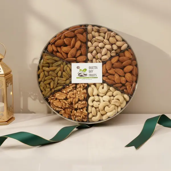 Elegant 6-Section Mix Dry Fruit Gift Box | Assorted Nuts Holiday Basket | Perfect for Thanksgiving, Birthdays, and Special Occasions