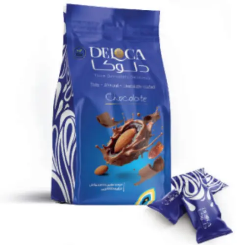Premium Deloca  Almonds & Dates  Covered With Chocolate – Assorted Flavours (Chocolate, Vanilla, Dark,Banana, Orange & Coffee) 250g Pouch