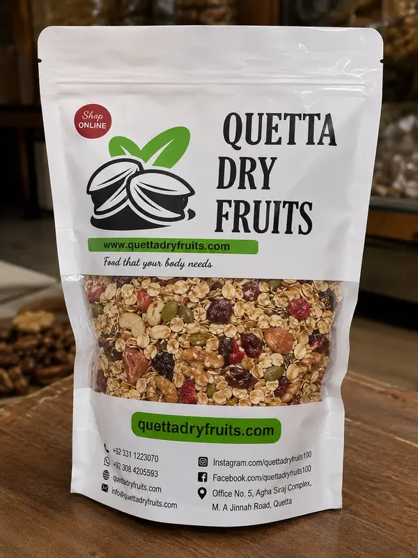Buy Premium Oats With Nuts & Berries in Pakistan | Healthy Breakfast Mix – Quetta Dry Fruits & Nuts