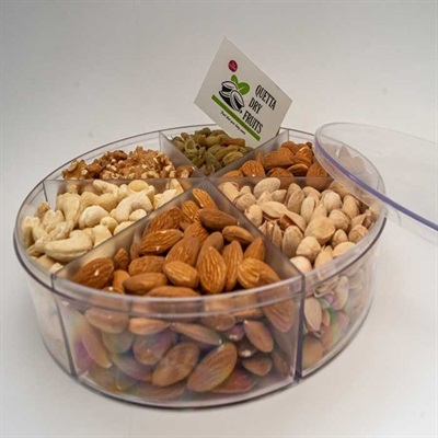 Elegant 6-Section Mix Dry Fruit Gift Box | Assorted Nuts Holiday Basket | Perfect for Thanksgiving, Birthdays, and Special Occasions