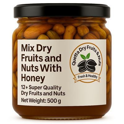 Mix Dry Fruits & Nuts With Pure Honey | Nature’s Power  glass jar, Packaging 500g, 1kg 