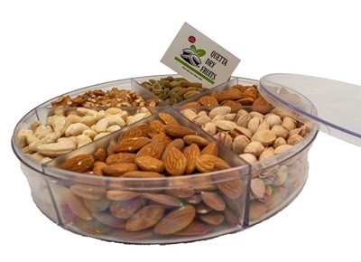 Mix Dry Fruit 5 Item Gift Box |  Holiday Nuts Gift Basket, Large 5-Sectional Elegant Nuts Assortment,  Prime Gift Box, Great for Thanksgiving, Birthday, Mothers, Fathers Day, Mix Dry Fruits 1 KG