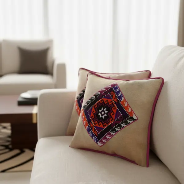 Handmade Afghani Embroidered Cushion | Premium Tribal Sofa Cushion in Pakistan