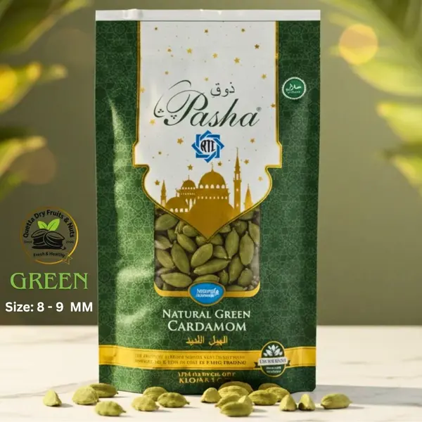 Zoq e Pasha Cardamom (Elaichi)  – Premium Green Eilaichi | Fresh & Aromatic  ذوقِ پاشا Natural Green Cardamom (Elaichi)