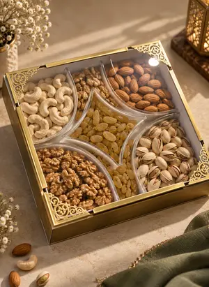 Royal 7-Section Dry Fruits & Nuts Gift Box | Custom Gifting